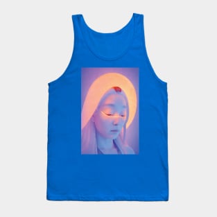 Baffling and Futuristic Cyber Japanese Geisha Portrait Tank Top